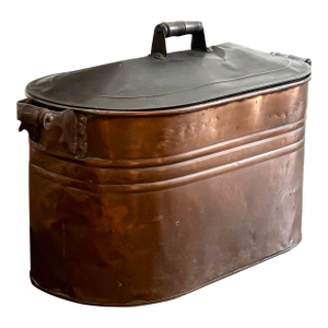 Copper Basin Wash Tub Lidded Bucket