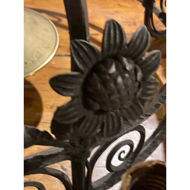 Black Early 20th Century European French/English Country Style Iron Chandelier With Brass Animals For Sale - Image 8 of 12
