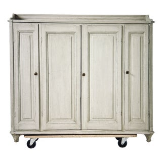 Gustavian Wooden Sideboard in Cream, 1850 For Sale