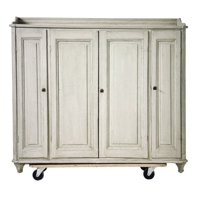 Gustavian Wooden Sideboard in Cream, 1850 For Sale