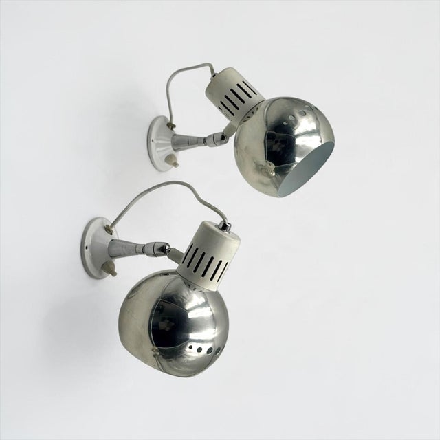 Space Age Chrome Eyeball Wall Lamps, 1970s, Set of 2 For Sale - Image 10 of 14