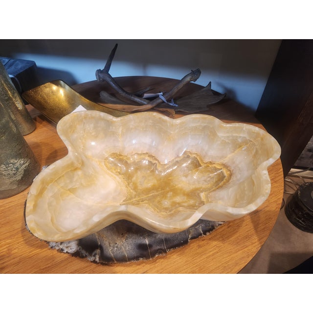 Polished Caramel Onyx Bowl - One of a Kind For Sale - Image 4 of 5