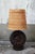 Vintage Brutalist Table Lamp in Wood and Raffia by Delsinne, 1960s For Sale - Image 4 of 7