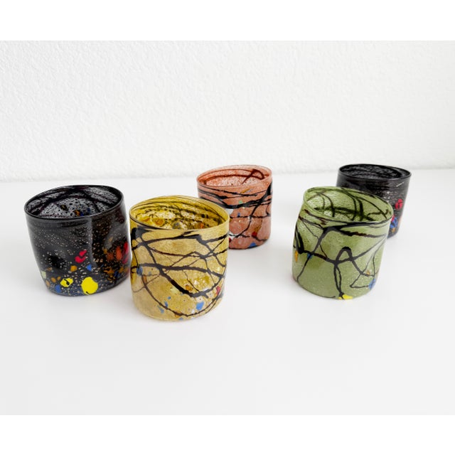 Black Murano Goto Style Tumblers - Set of Five For Sale - Image 8 of 13
