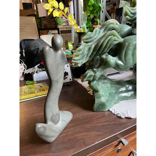 Vintage Soapstone Figurative Sculpture, Signed For Sale In Atlanta - Image 6 of 6