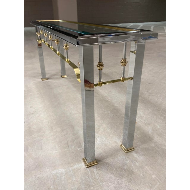 Mid 20th Century Mastercraft Chrome Console Sofa Table For Sale - Image 5 of 13