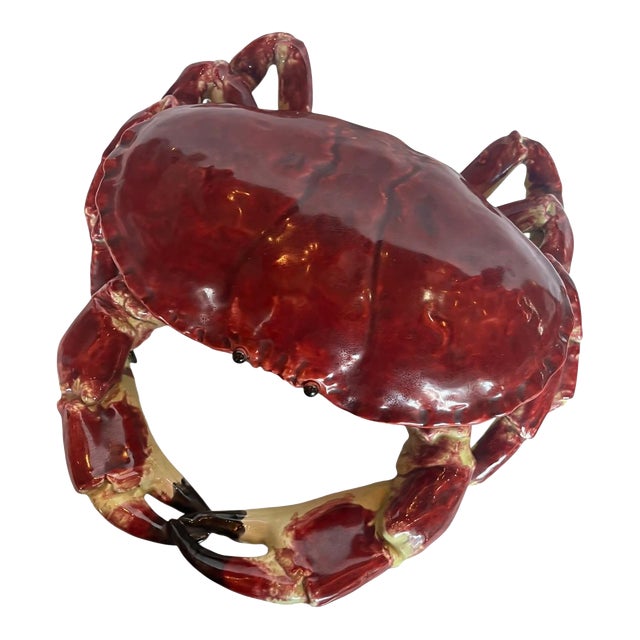 1950s French Majolica Palissy Ware Crab Tureen For Sale