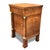 Antique Empire Walnut Nightstand: An Empire nightstand of French origin, featuring an elegantly trimmed brass drawer atop...