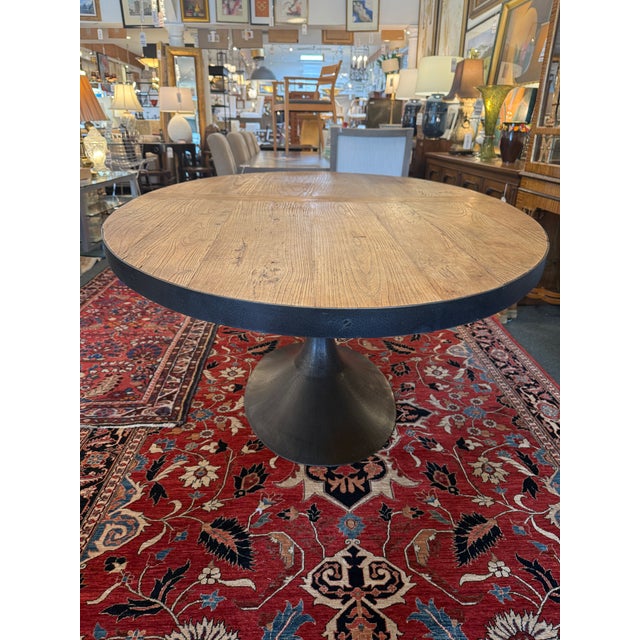 Rustic European Restoration Hardware Aero Dining Room Table For Sale - Image 3 of 12