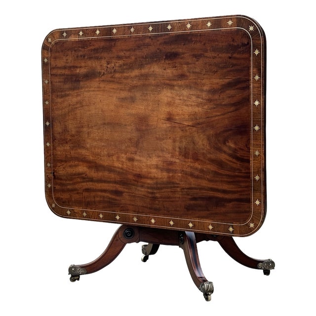 George III Mahogany and Brass Inlay Centre Table, 1790s For Sale