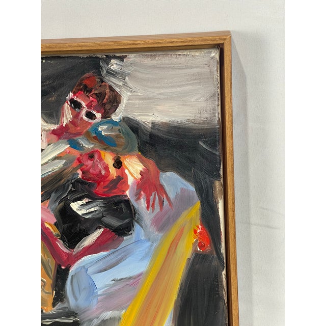 Greige Original Expressionist Figurative Painting on Canvas For Sale - Image 8 of 10