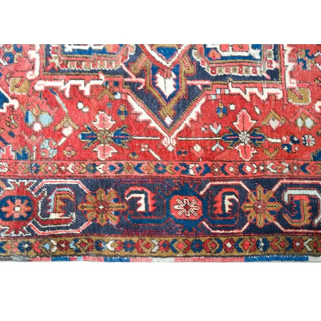 Red Early 20th Century Persian Heriz Rug For Sale - Image 8 of 13