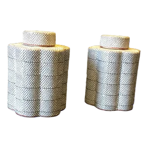 Chinese Tea Canisters - a Pair Vintage