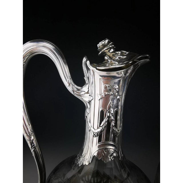 Silver 950 and Crystal Ewers from Puiforcat, Set of 2 For Sale - Image 3 of 13