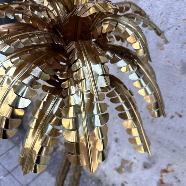 Palm Trees Floor Lamp in Gilt Brass by Christian Techoueyres for Maison Jansen, France, 1970s For Sale - Image 16 of 18