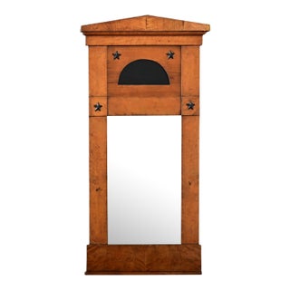French 19th Century Birch Biedermeier Trumeau For Sale