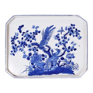 Blue and White Porcelain Tray For Sale