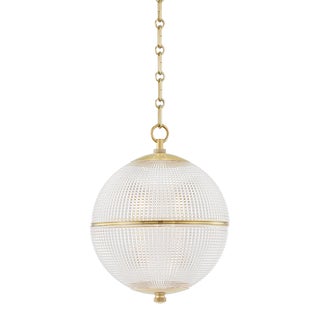 Hudson Valley Lighting Mark D. Sikes Sphere No. 3 1-Light Small Pendant, Aged Brass For Sale