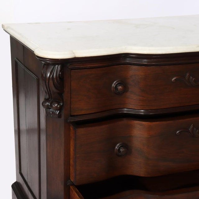 Antique Belter School Rosewood 4-Drawer Marble Top Dresser Circa 1860 For Sale - Image 18 of 18