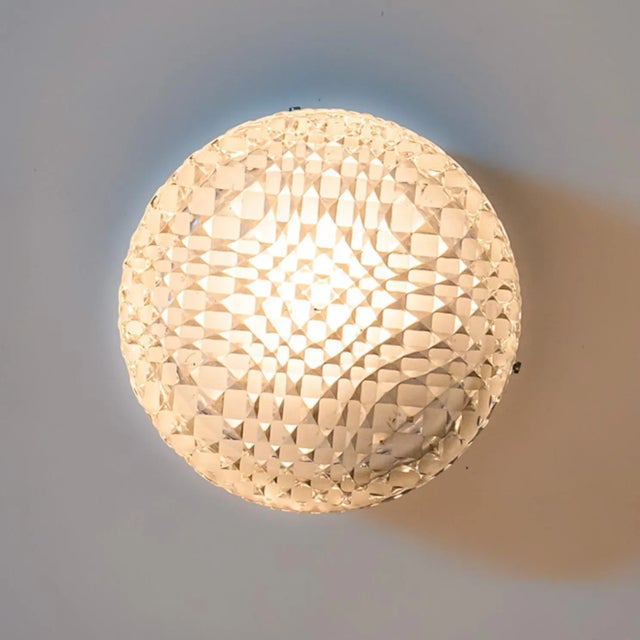 Clear Crystal Flush Mount, 1960 For Sale - Image 3 of 13