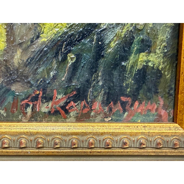 Alexander Alexandrovich Karamzin Framed Oil on Canvas, Mid 20th Century For Sale - Image 11 of 12
