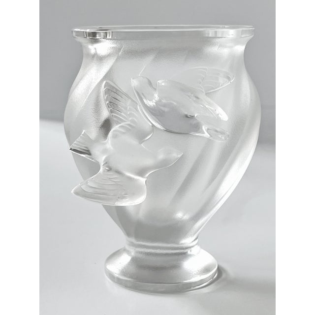 Antique Mid 20th Century Lalique Rosine Crystal Vase by Marie Lalique Signed C1950 For Sale - Image 14 of 14
