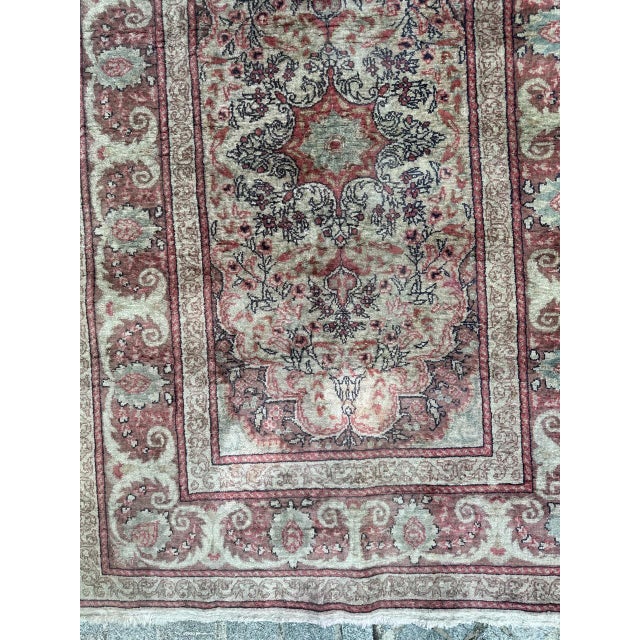 Vintage Turkish Kayseri Rug in Silk, 1960s For Sale - Image 4 of 18
