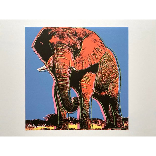 Andy Warhol Vintage 1986 Limited Edition Endangered Species Large Fine Art Lithograph Print " African Elephant " 1983 For Sale - Image 10 of 14