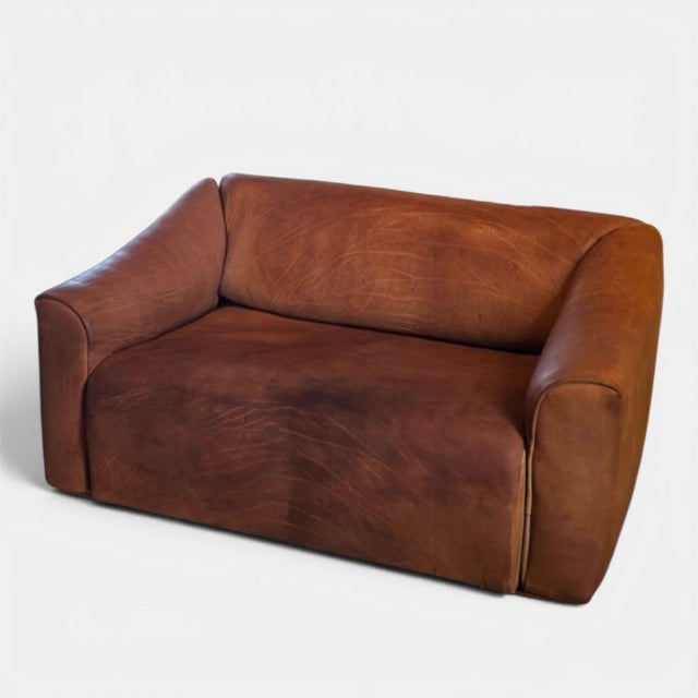 1970s Attributed DeSede Ds 47 2 Seat Brown Leather Sofa, Switzerland 1970s For Sale - Image 5 of 6
