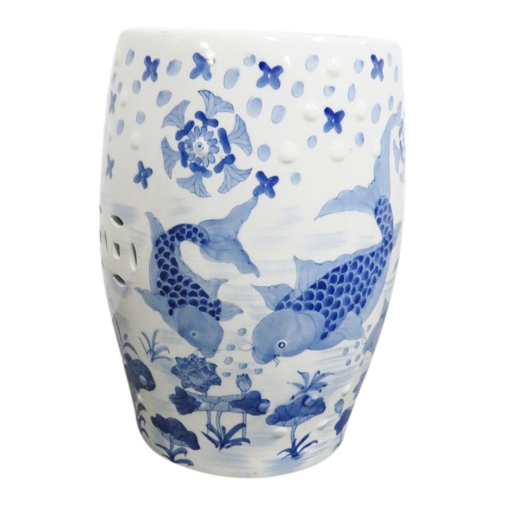 Chinese Porcelain Koi Fish Garden Stool Chairish