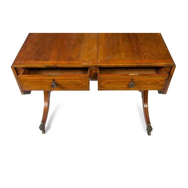 Antique English Mahogany Pembroke Adjustable Table For Sale - Image 4 of 6
