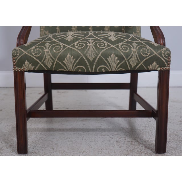 Green Pair Southwood Newly Upholstered Chippendale Armchairs For Sale - Image 8 of 18