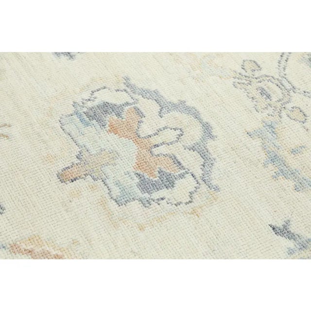 Turkish Oushak Rug Modern Gray, Multicolor, Handwoven Rug 5'1" X 6'1" For Sale In Houston - Image 6 of 7