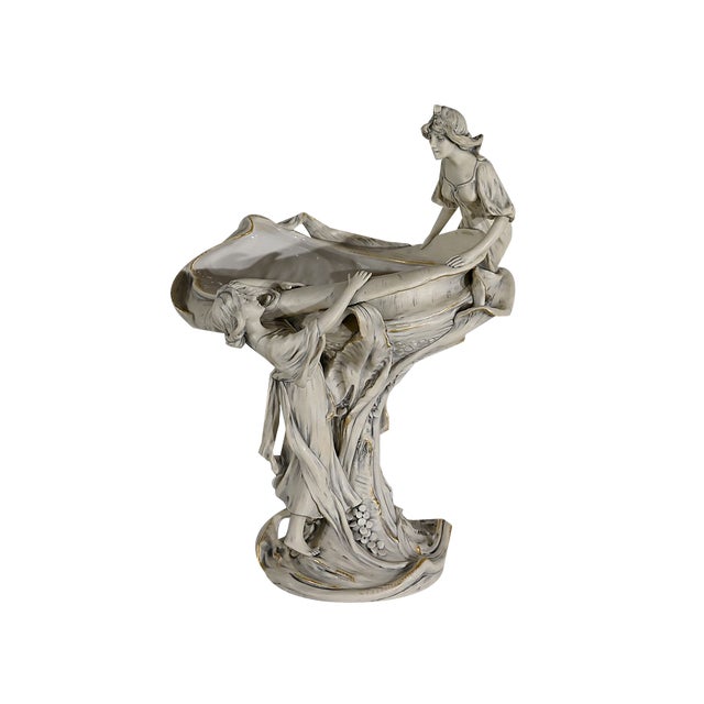 Art Nouveau Porcelain Cut Vase, 1900s For Sale