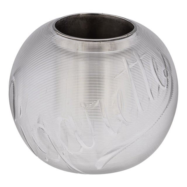 Antique British Silver Plate and Engraved Glass Match Striker, 1910 For Sale