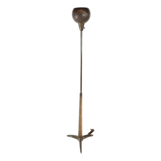 1930s Art Deco Floor Lamp. Wood Detail For Sale