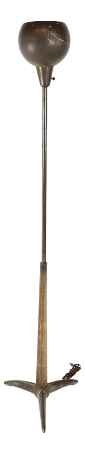 1930s Art Deco Floor Lamp. Wood Detail