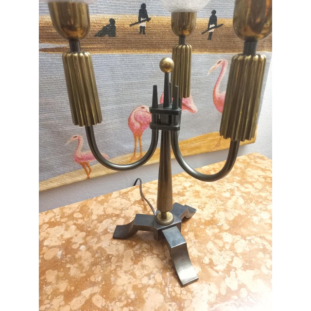Large Brass Candelabras, 1940s, Set of 2 For Sale - Image 12 of 13