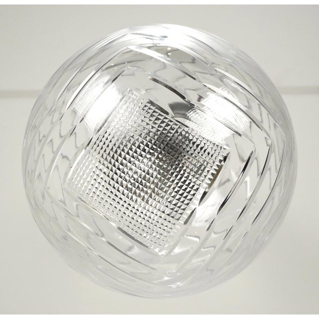 Mid-Century Modern Late 20th Century Mid Century Modern Chevron Pressed Glass Pendant Light For Sale - Image 3 of 5
