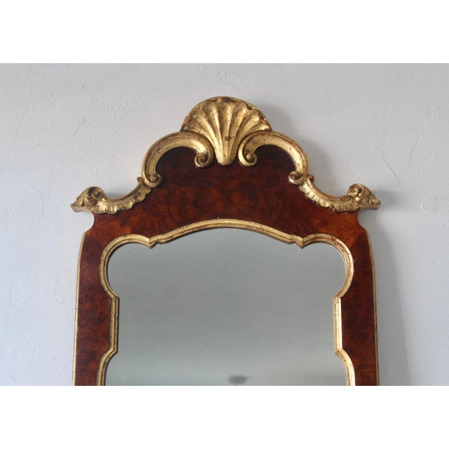 Vintage Italian La Barge Burl-Wood Gilded Wall Mirror For Sale - Image 15 of 18