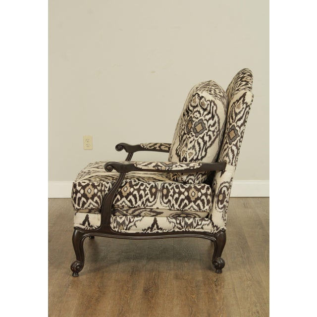 Ethan Allen French Louis XV Style Wide Seat Bergere Chair With Ottoman