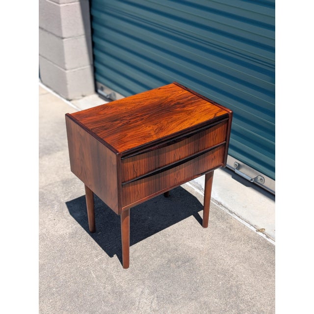 Danish Mid Century Modern Rosewood Nightstand/End Table, C1960s For Sale In Los Angeles - Image 6 of 11