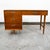 Brown Mid Century Modern Desk Bp John Metal 4 Drawer Walnut Vintage Floating Kneehole For Sale - Image 8 of 9