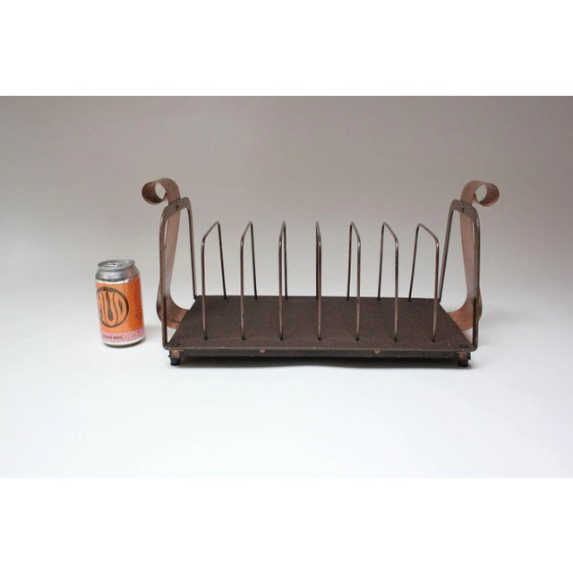 Vintage Aluminum "Scroll" LP/Vinyl/45 Record Rack For Sale - Image 4 of 12