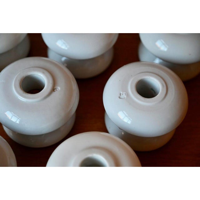 Ceramic Danish Candlesticks in White Porcelain, Set of 8 For Sale - Image 7 of 9