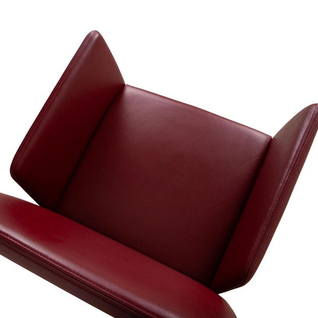 Animal Skin Jason Leather Cantilever Chairs in Red from Walter Knoll and Wilhelm Knoll, Set of 4 For Sale - Image 7 of 15