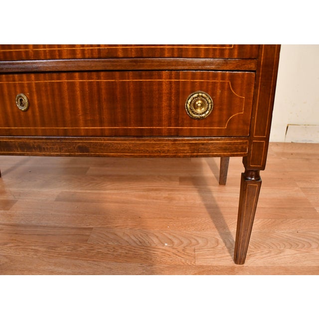 Hepplewhite 1920s Antique English Hepplewhite Mahogany Inlaid Secretary Ladies Desk For Sale - Image 3 of 17