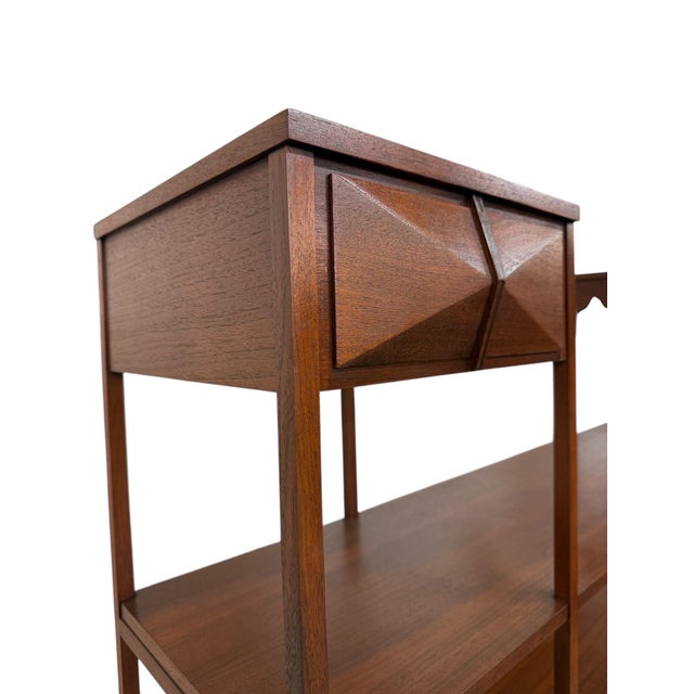 Mid-Century Modern Brazilian Style 2-Piece Walnut Bar Storage Cabinet For Sale - Image 14 of 15
