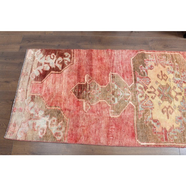 1970s Vintage Handmade Wool Cotton Pink Area Rug For Sale In San Francisco - Image 6 of 11