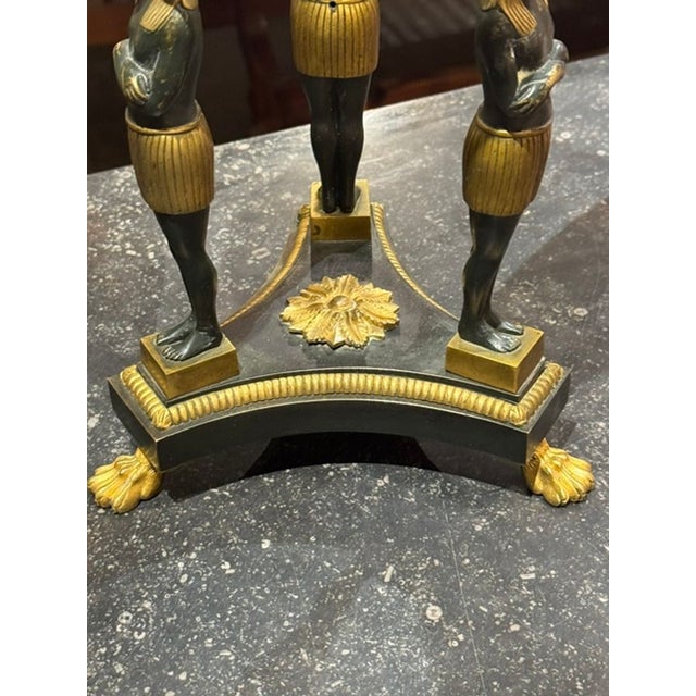 Fine Pair of 19th C. French Empire Bronze and Crystal Centerpieces For Sale - Image 4 of 6